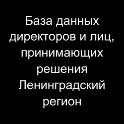 База данных директоров и лиц, принимающих решения Ленинградский регион